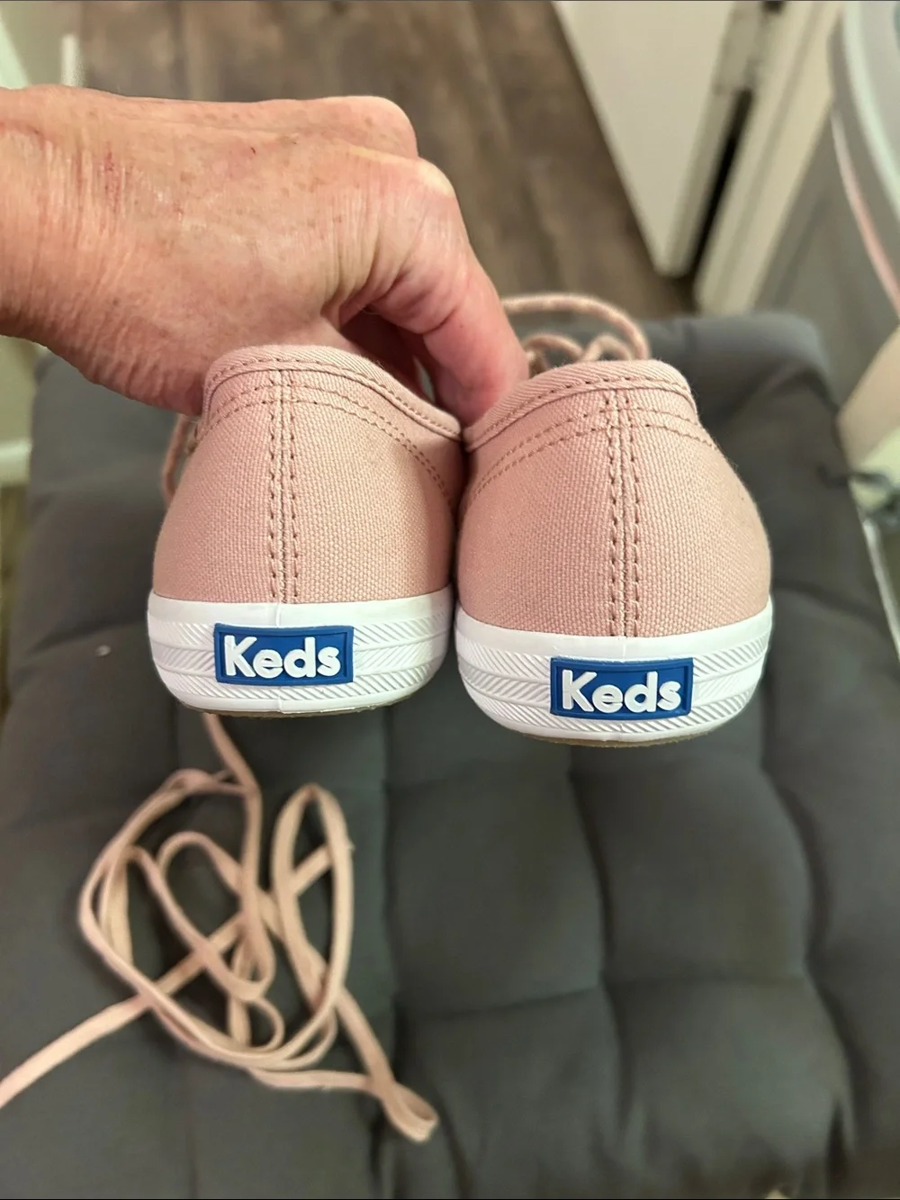 Keds Pink Canvas Low-Top Lace-Up Sneakers